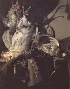 Aelst, Willem van Still Life of Dead Birds and Hunting Weapons (mk14) Norge oil painting reproduction